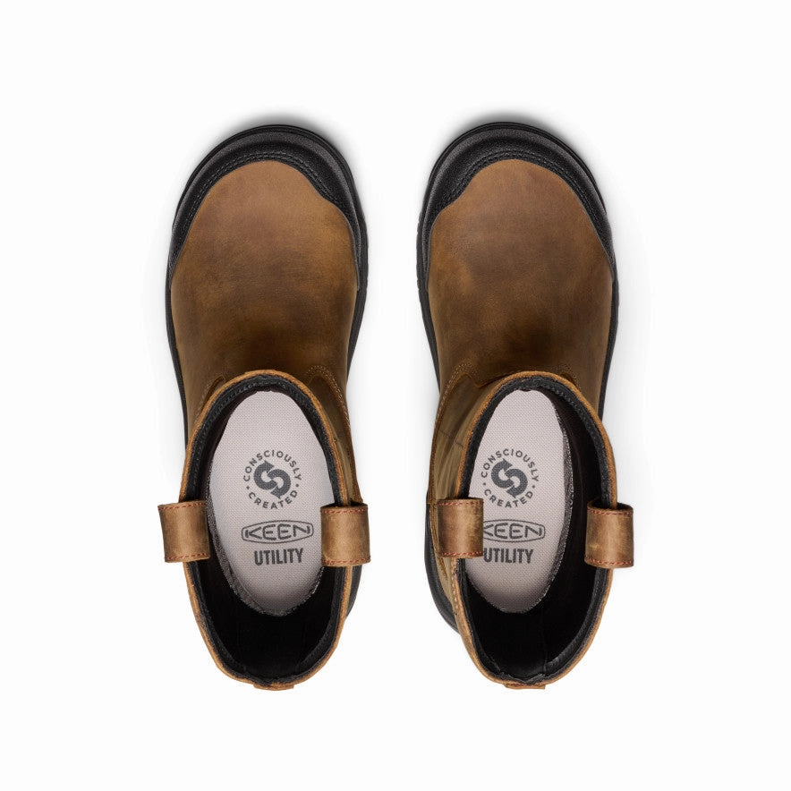 Women's Evanston Pull-On Waterproof Boot (Carbon Toe)  |  Bison/Black Comfy Foot