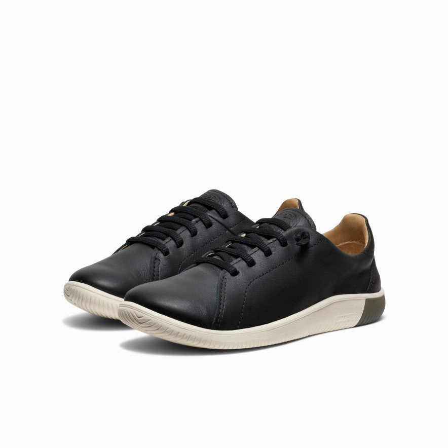 Women's KNX Leather Sneaker  |  Black/Star White Padded collar
