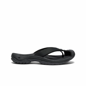 Microfiber finish Women's Waimea Leather Flip-Flop  |  Black/Black