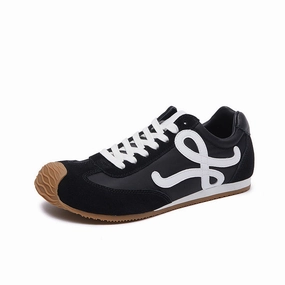 sport - wear Music Festival Women Sports Sheepskin Leather Patchwork Soft Sole Sneakers