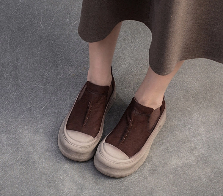 Women Spring Old-Fashioned Retro Comfortable Platform Slip-Ons Soft-touch design Reinforced toe cap