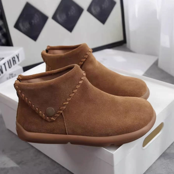 Women Suede Leather Chunky Fur Lined Birkens Ankle Boots golfers Stretchable Tongue