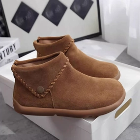 Women Suede Leather Chunky Fur Lined Birkens Ankle Boots golfers Stretchable Tongue