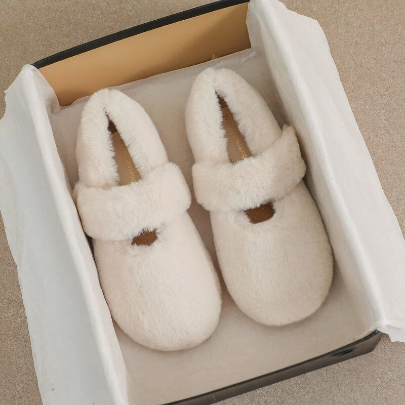 Eco Friendly Fabric closed - toe Women Winter Solid Furred Casual Shoes