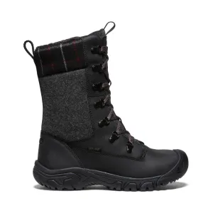 Women's Greta Tall Waterproof Boot  |  Black/Black Plaid Snow resistant