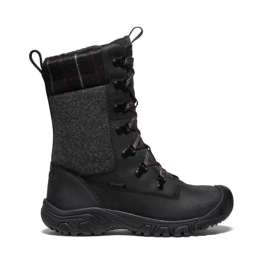 Snow Fashion Women's Greta Tall Waterproof Boot  |  Black/Black Plaid