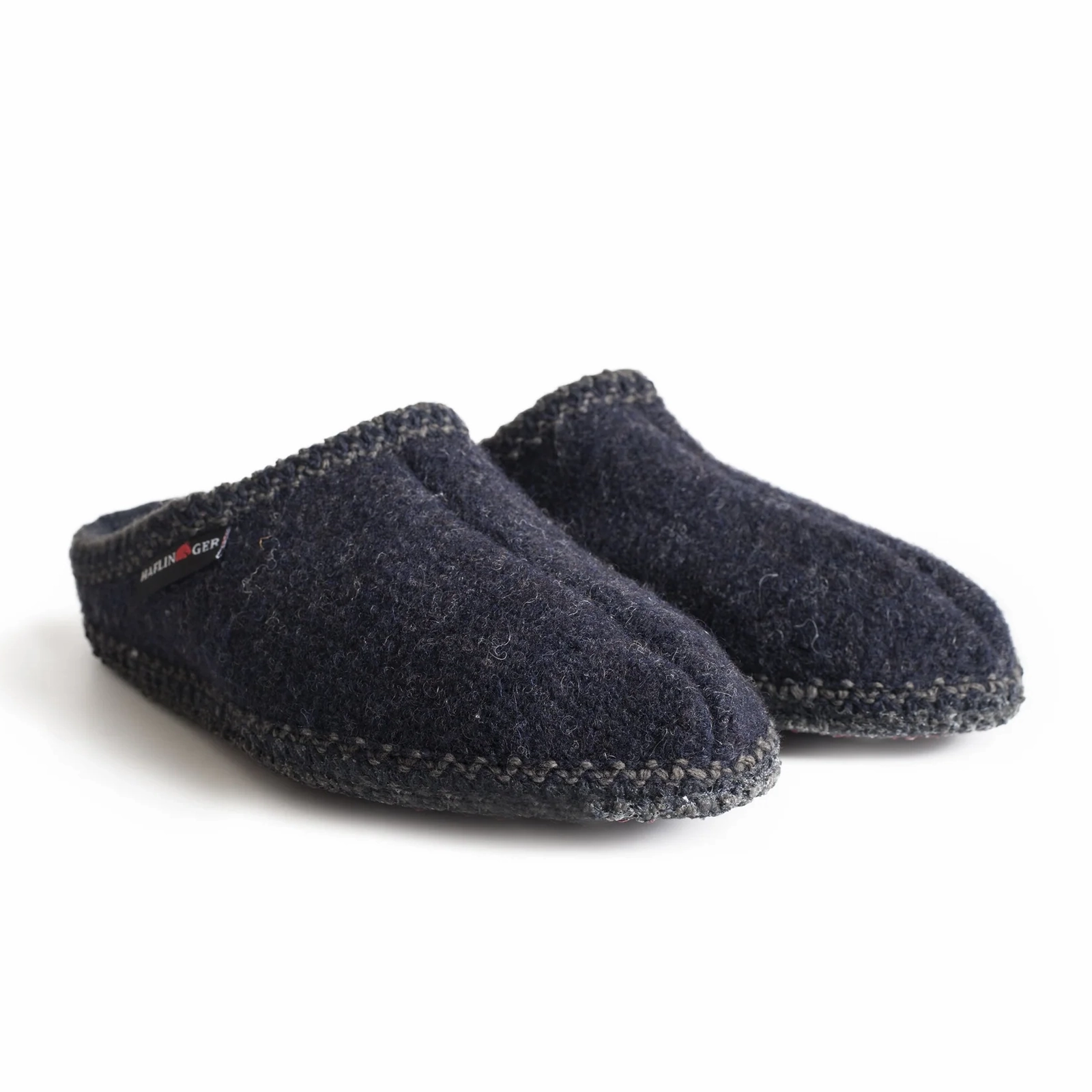 Haflinger AS20 Classic Slipper (Unisex) - Navy Satin Finish Clean Comfort