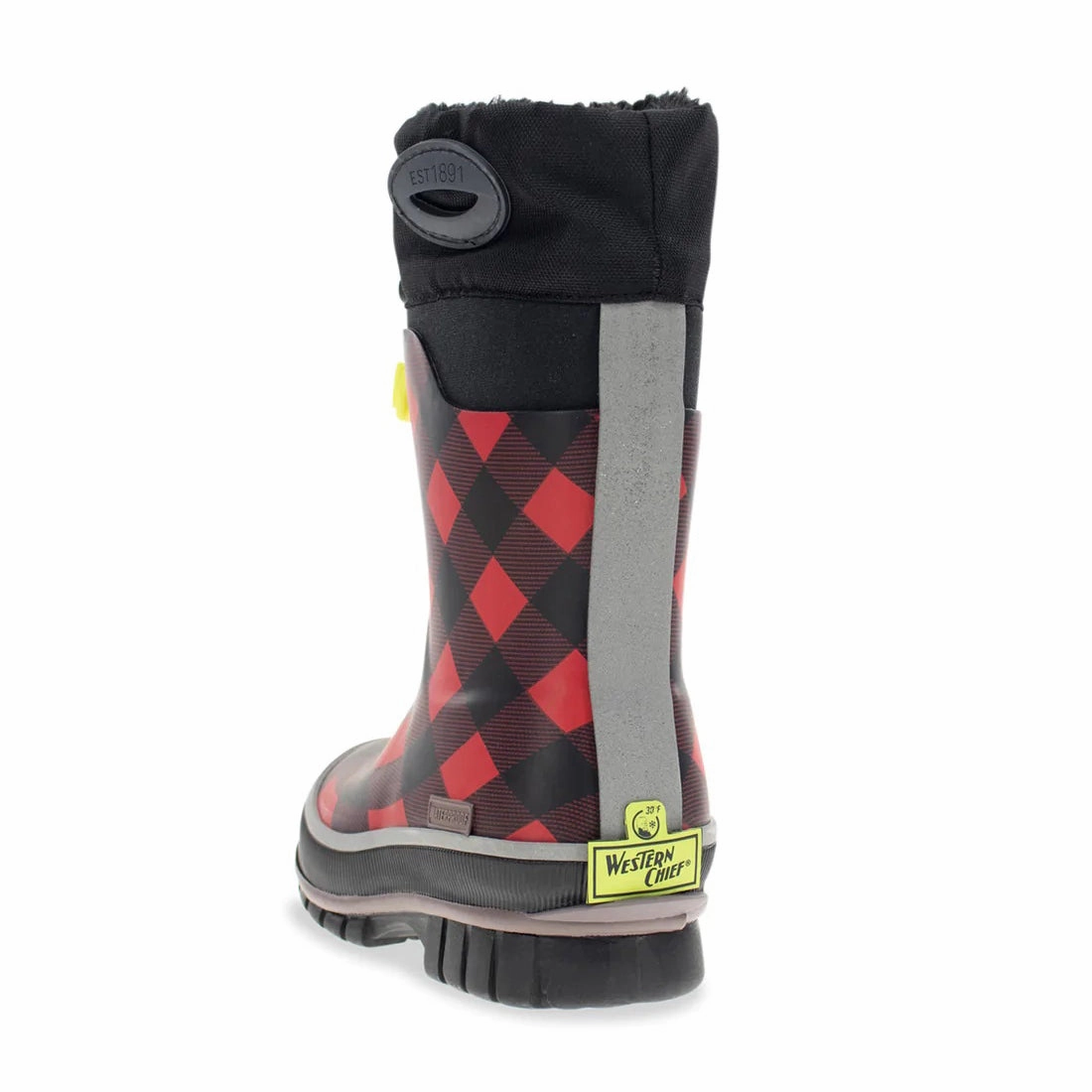 Youth Buffalo Check Neoprene Snow Boots 24104416B Torsional Rigidity Control
