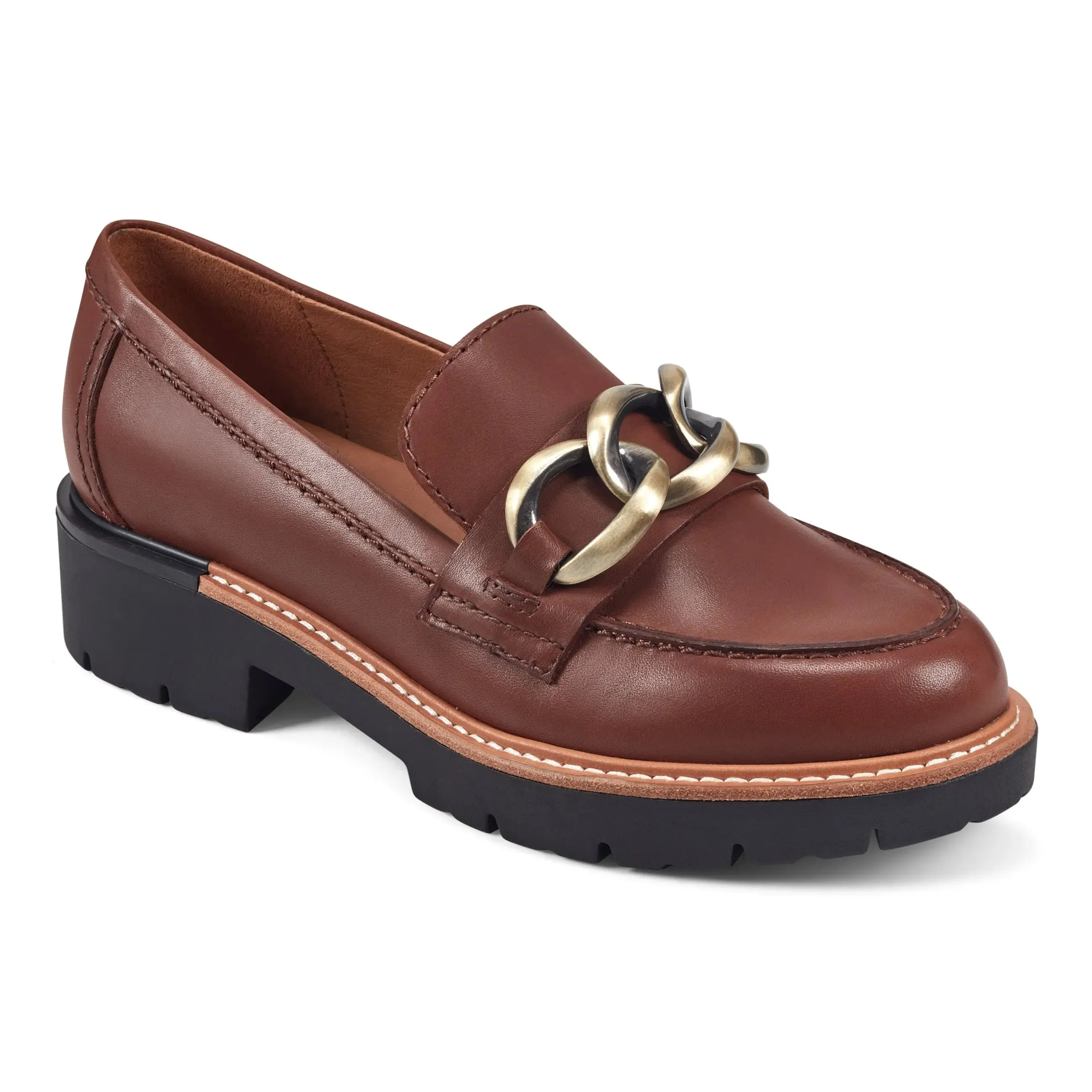 Advanced Airflow System Sculpted cushioning Zalor Round Toe Lug Sole Casual Slip-on Loafers