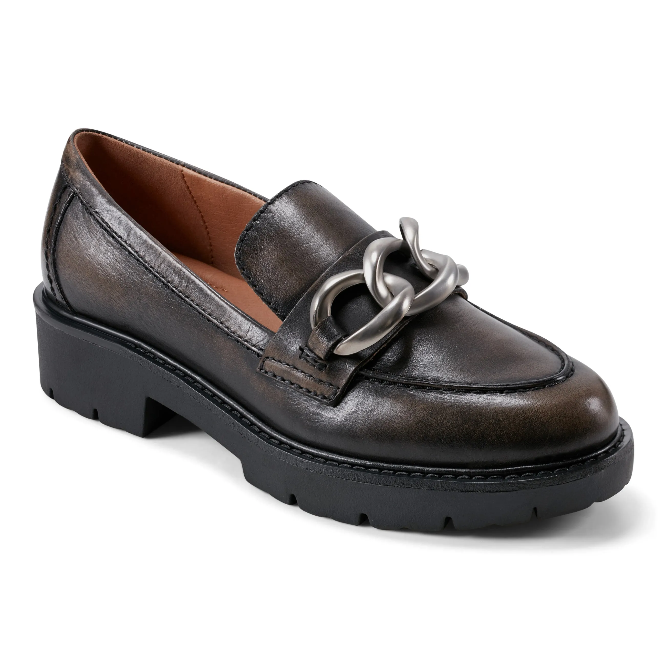 closed-toe Zalor Round Toe Lug Sole Casual Slip-on Loafers