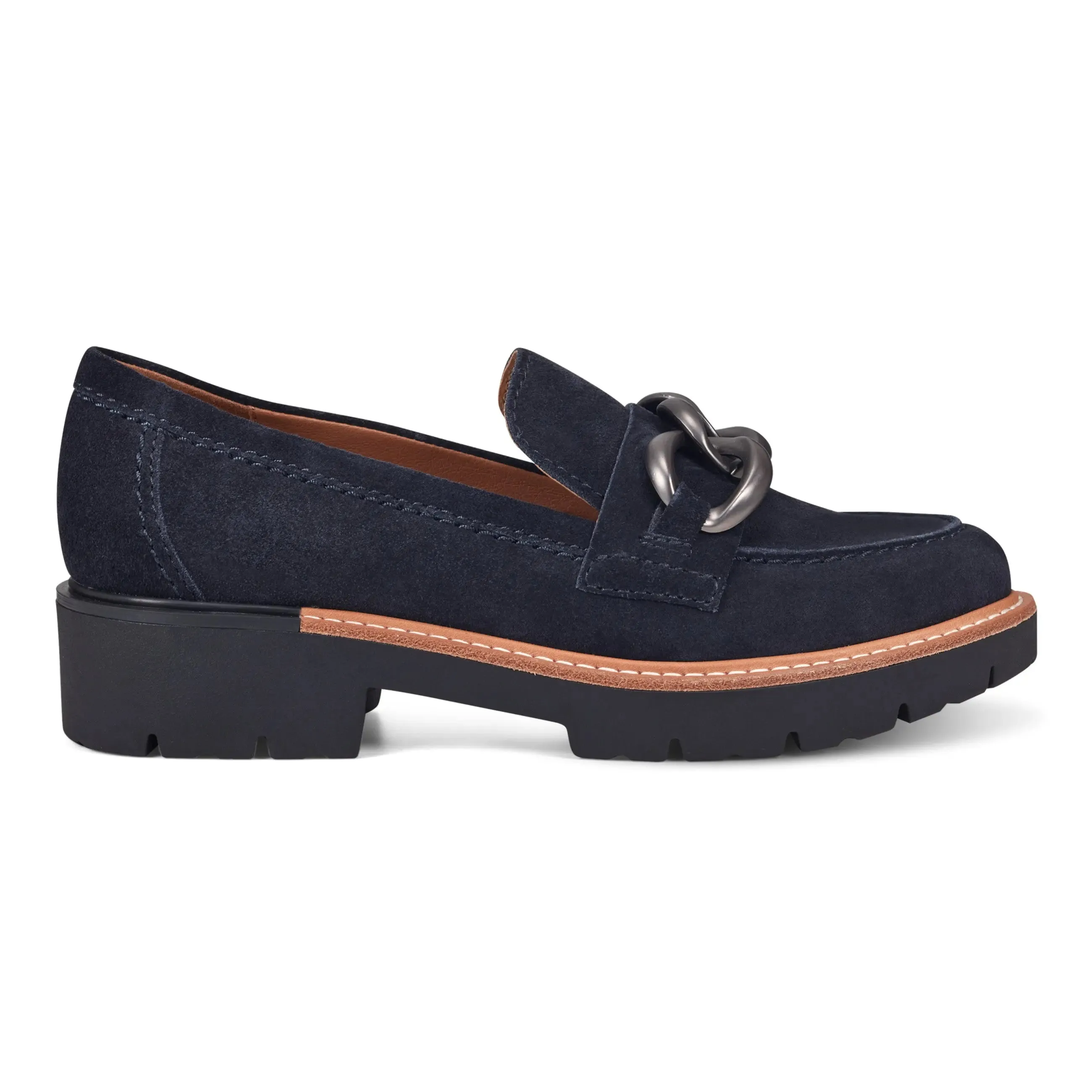 indoor shoe features professional - style Zalor Round Toe Lug Sole Casual Slip-on Loafers