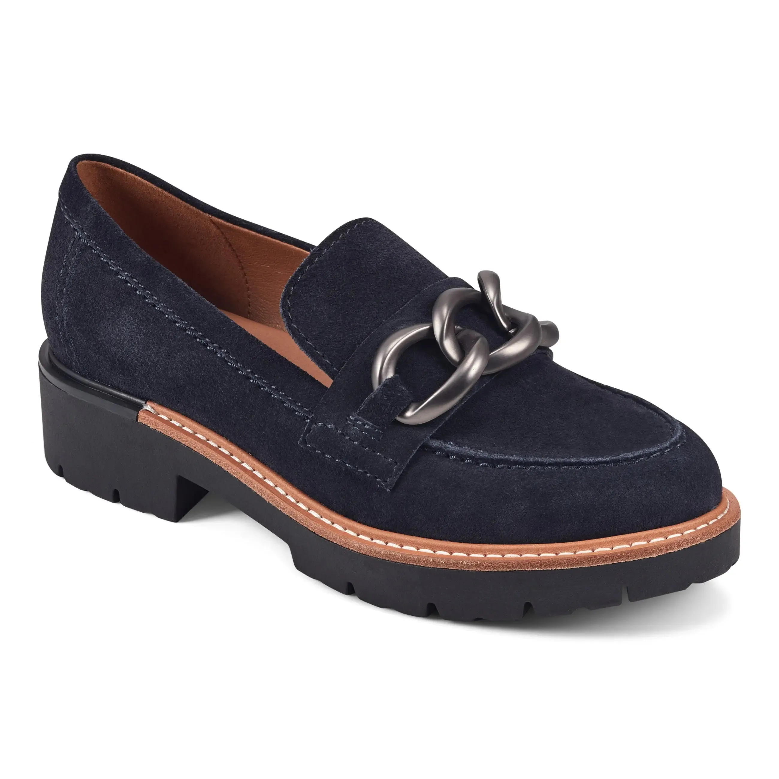 Zalor Round Toe Lug Sole Casual Slip-on Loafers Bonded Seam Technology energy-efficient