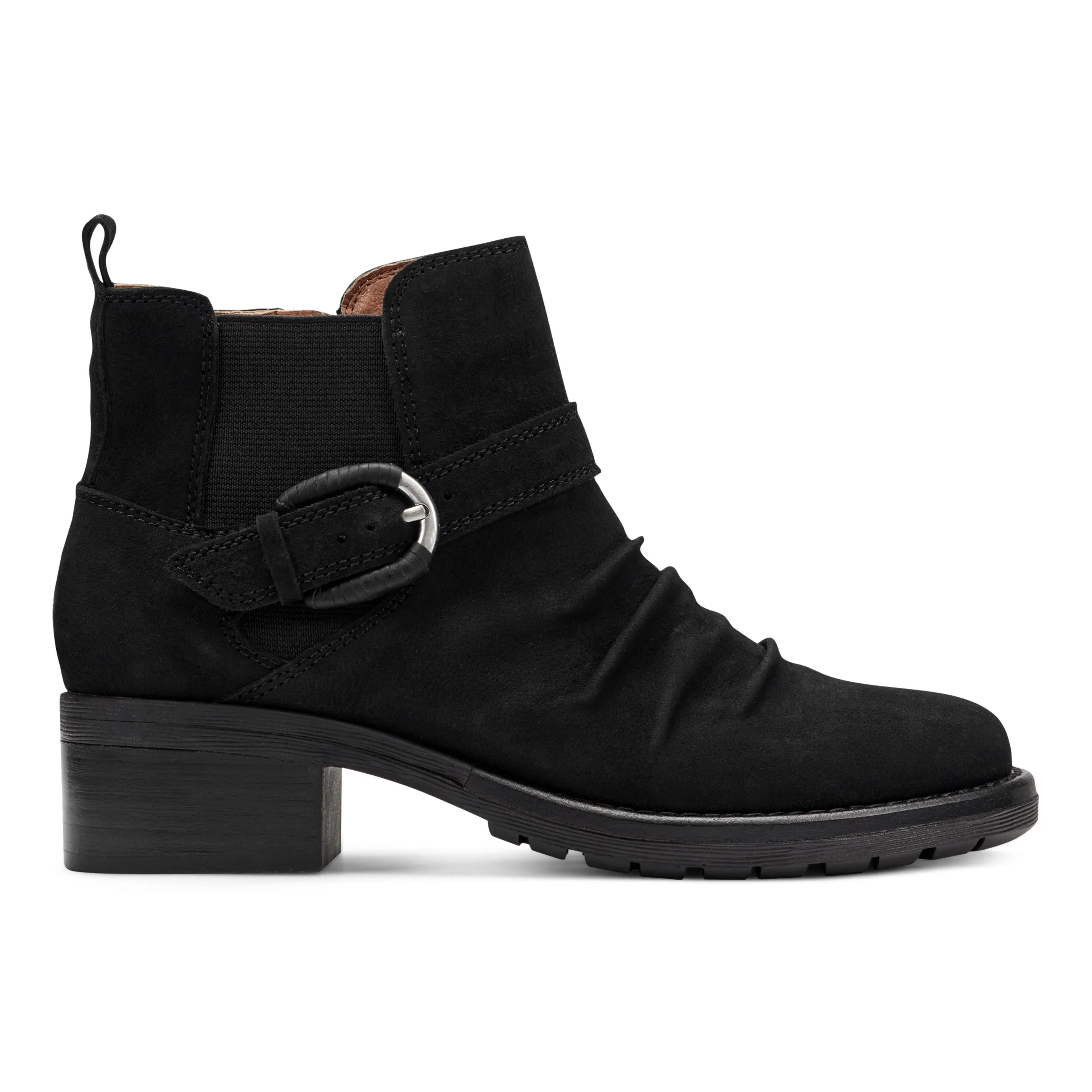 Zane Ruched Booties Anti Slip Traction Pattern