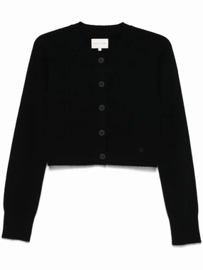 Zephir Cropped Cashmere Cardigan in Black FourWay Stretch