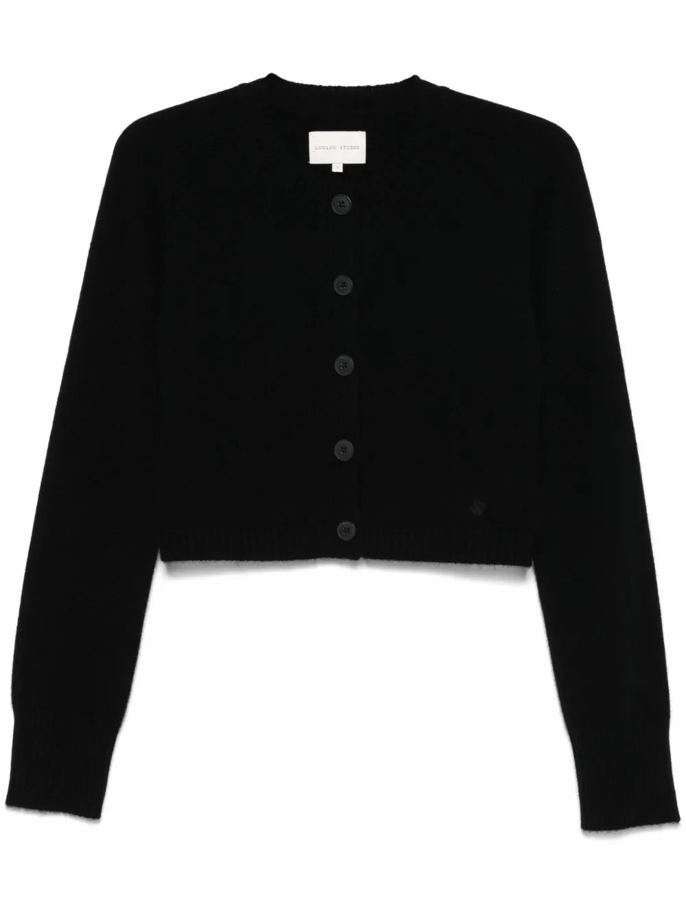 Zephir Cropped Cashmere Cardigan in Black FourWay Stretch