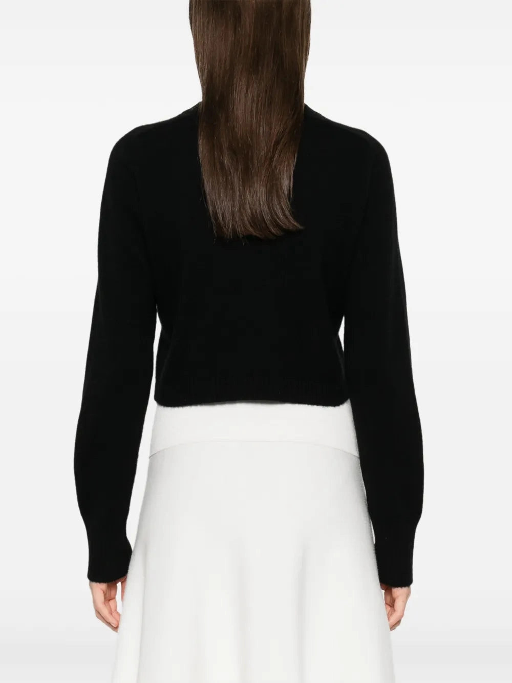 Zephir Cropped Cashmere Cardigan in Black OdorResistant