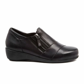 Smart and Polished Ziera Sage Extra Wide Slip On (Women) - Black Leather