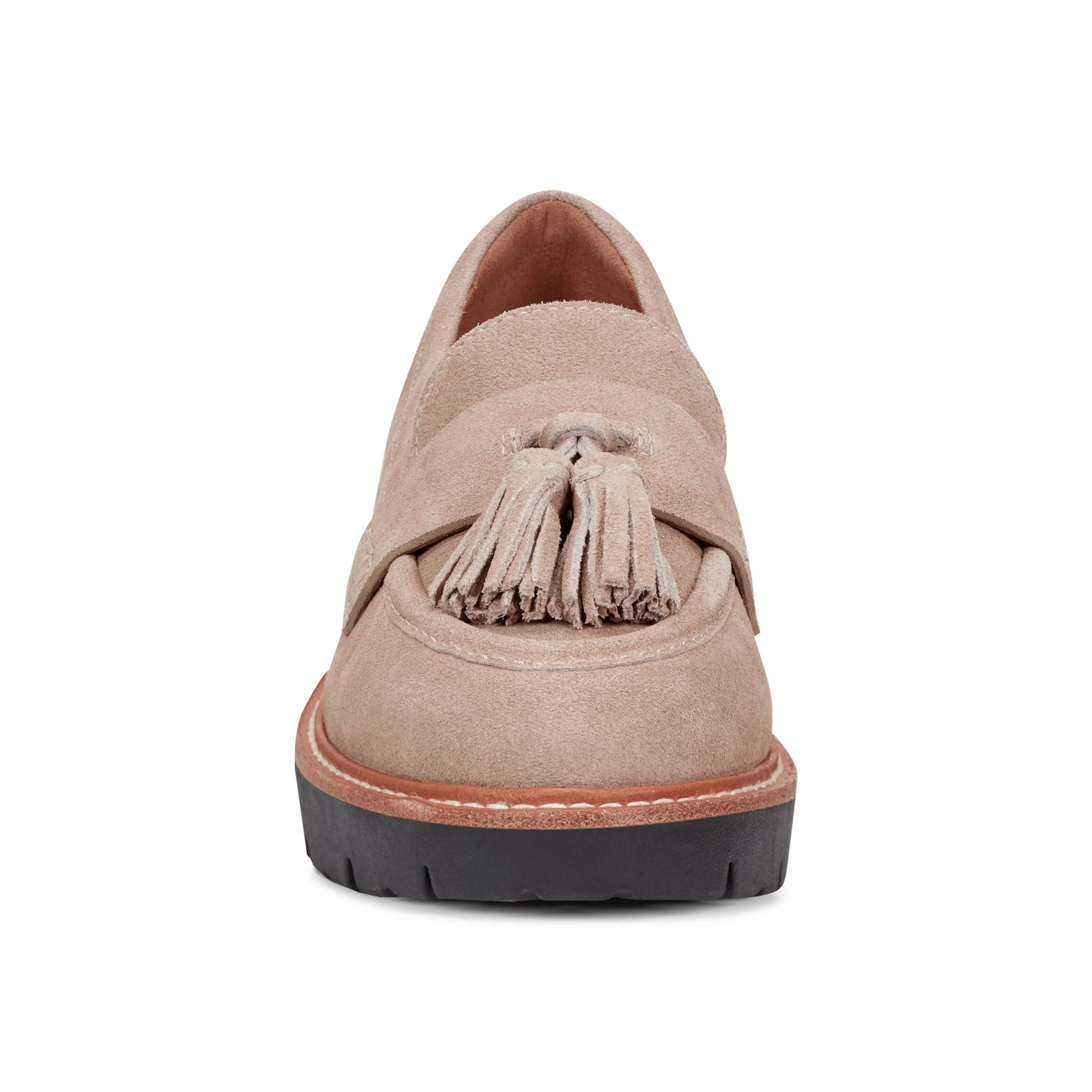 Zimm Round Toe Lug Sole Casual Slip-on Loafers Microfiber Edge Binding runner